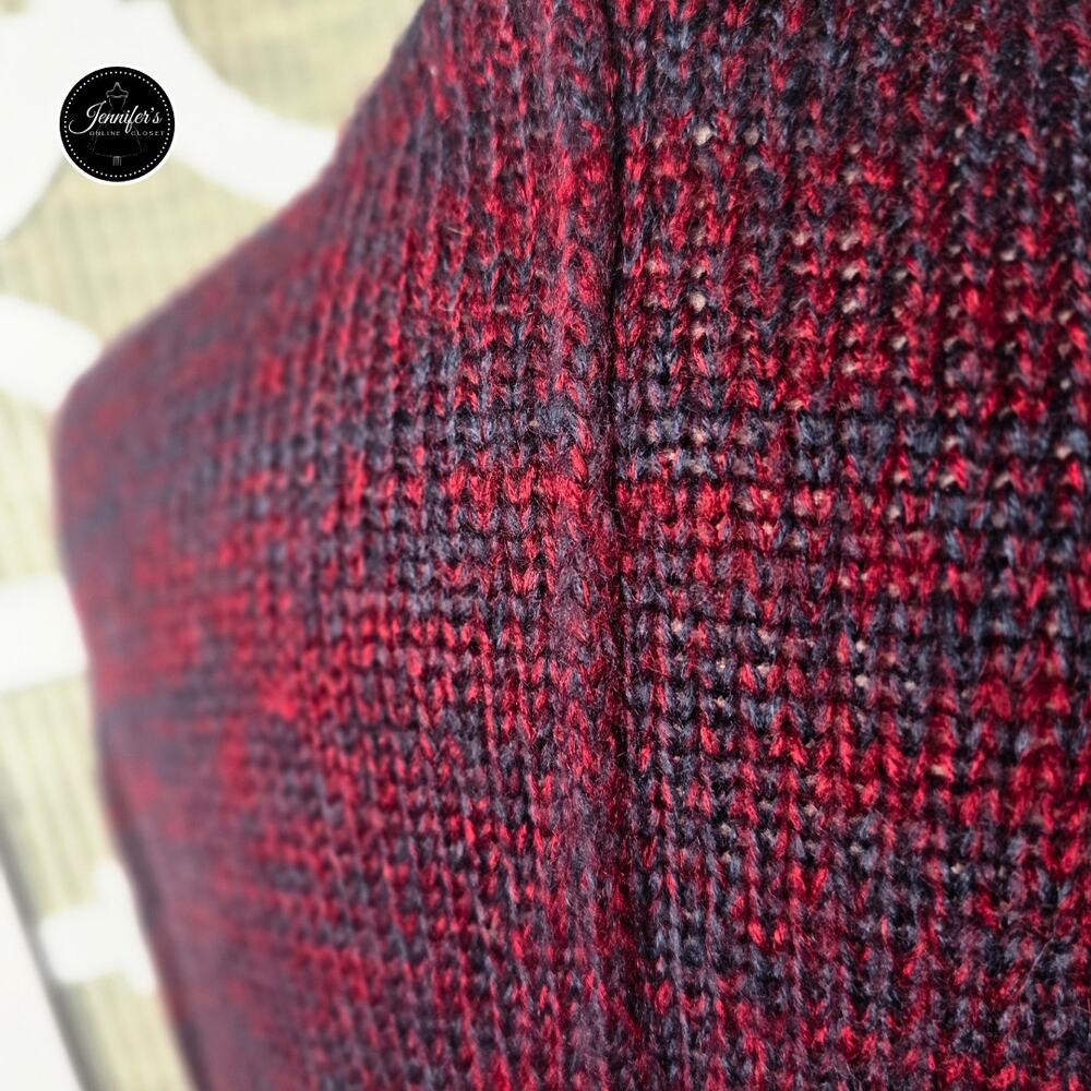 W118 by Walter Baker Red & Blue Soft Long Open Cardigan Size M - Picture 9 of 12